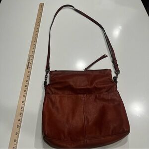 Margot NY Brown Leather Crossbody Shoulder Bag Adjustable Strap